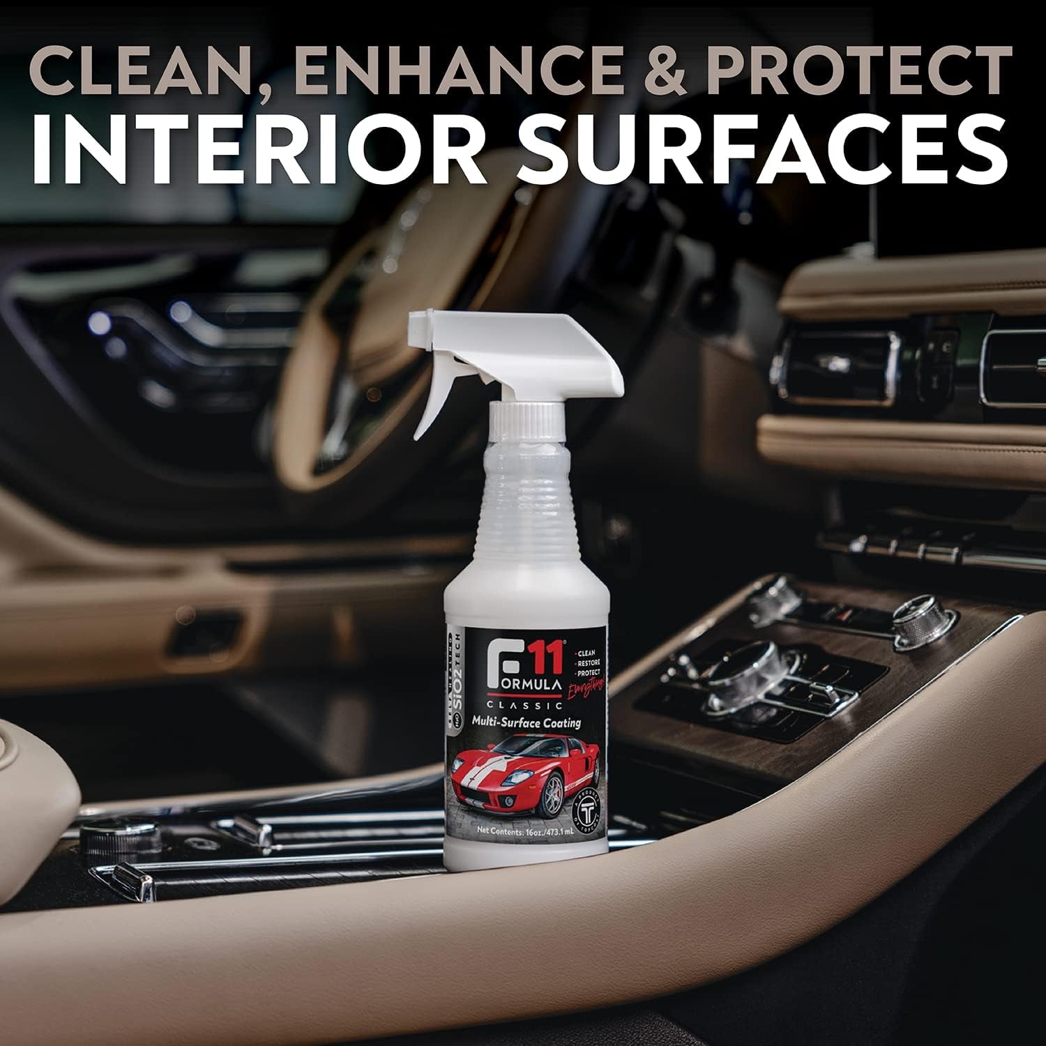F11 Polish & Sealer for Cars, Motorcycles, Rvs and More – Water-Based Alternative to Ceramic Car Wax - 16 Oz F11 Top Coat Spray Bottle