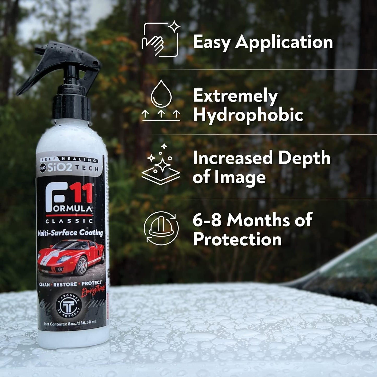 F11 Polish & Sealer for Cars, Motorcycles, Rvs and More – Water-Based Alternative to Ceramic Car Wax - 16 Oz F11 Top Coat Spray Bottle