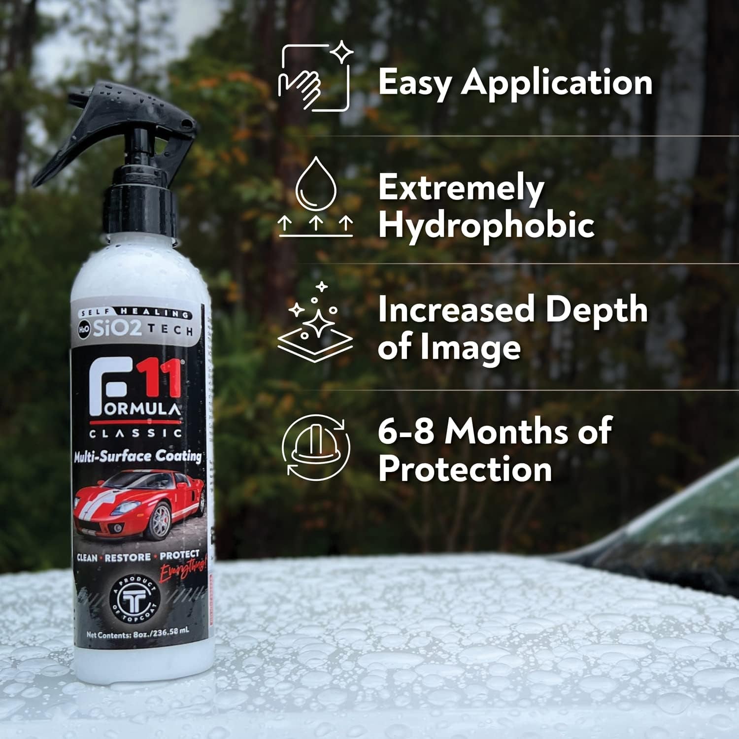 F11 Polish & Sealer for Cars, Motorcycles, Rvs and More – Water-Based Alternative to Ceramic Car Wax - 16 Oz F11 Top Coat Spray Bottle