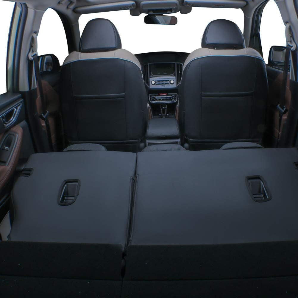 Custom Fit Outback Car Seat Covers for Select Subaru Outback 2020 2021 2022 2023 2024 2025 (Not for Driver Seat with Leg Rest)- Leather(Black/Gray)