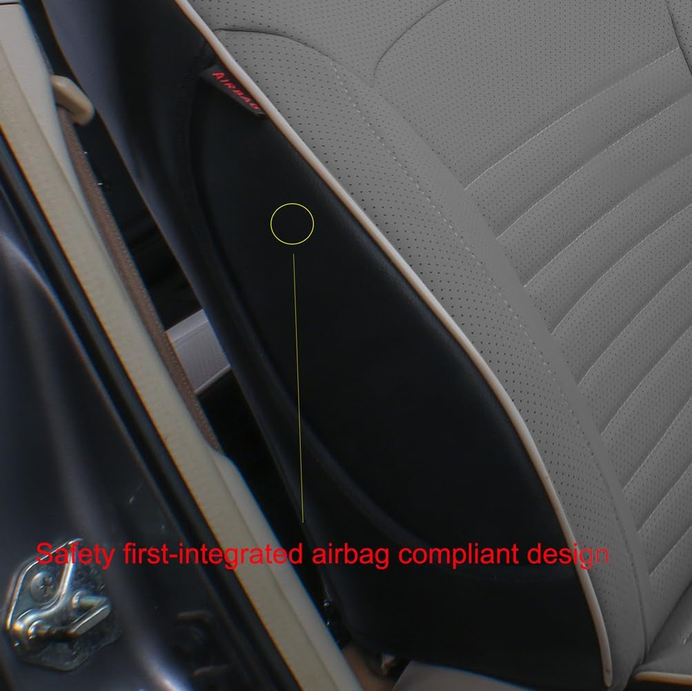 Custom Fit Outback Car Seat Covers for Select Subaru Outback 2020 2021 2022 2023 2024 2025 (Not for Driver Seat with Leg Rest)- Leather(Black/Gray)