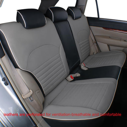 Custom Fit Outback Car Seat Covers for Select Subaru Outback 2020 2021 2022 2023 2024 2025 (Not for Driver Seat with Leg Rest)- Leather(Black/Gray)