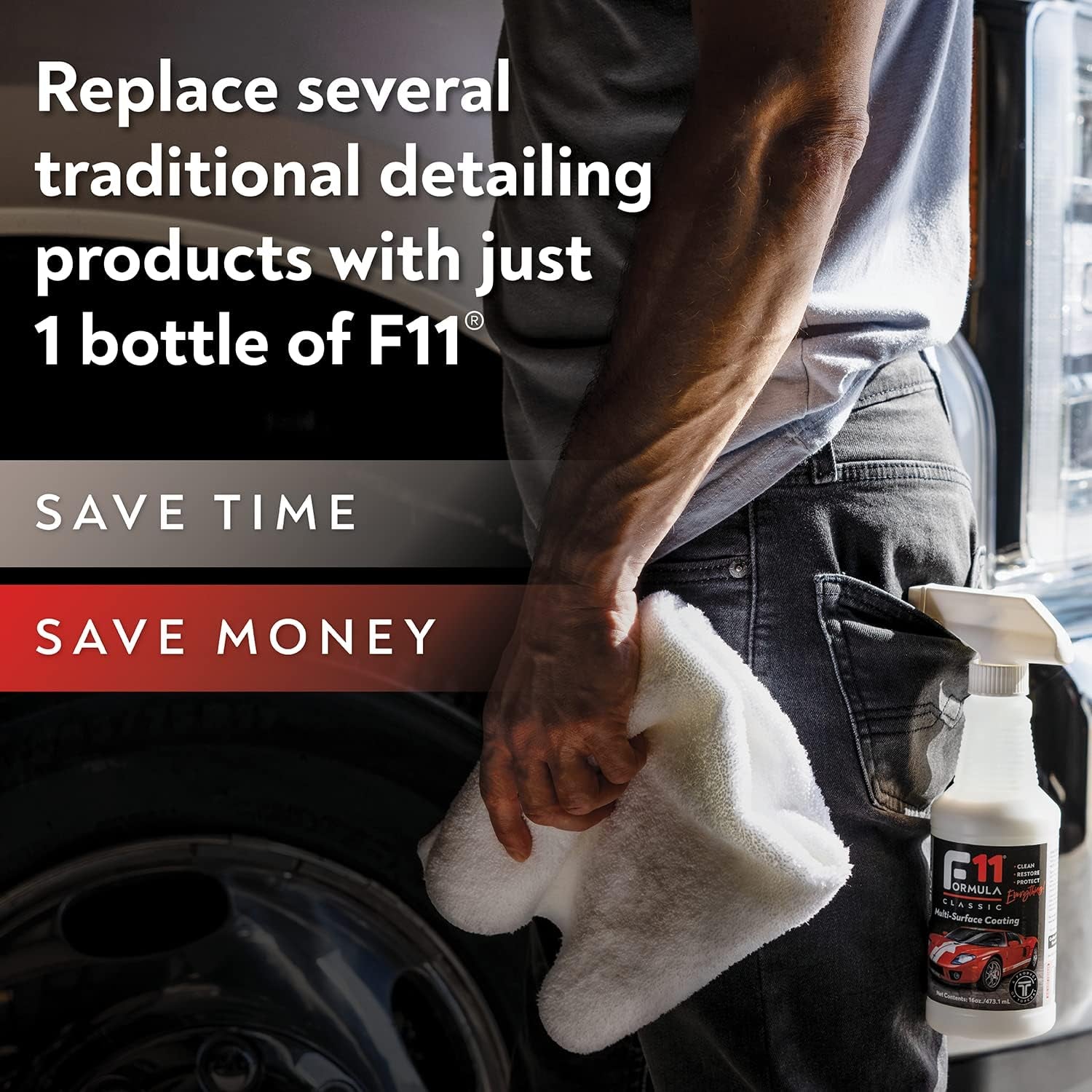 F11 Polish & Sealer for Cars, Motorcycles, Rvs and More – Water-Based Alternative to Ceramic Car Wax - 16 Oz F11 Top Coat Spray Bottle