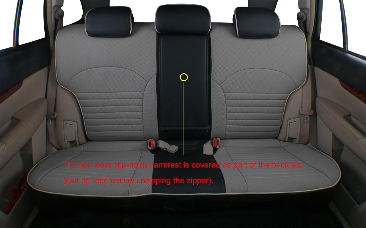 Custom Fit Outback Car Seat Covers for Select Subaru Outback 2020 2021 2022 2023 2024 2025 (Not for Driver Seat with Leg Rest)- Leather(Black/Gray)