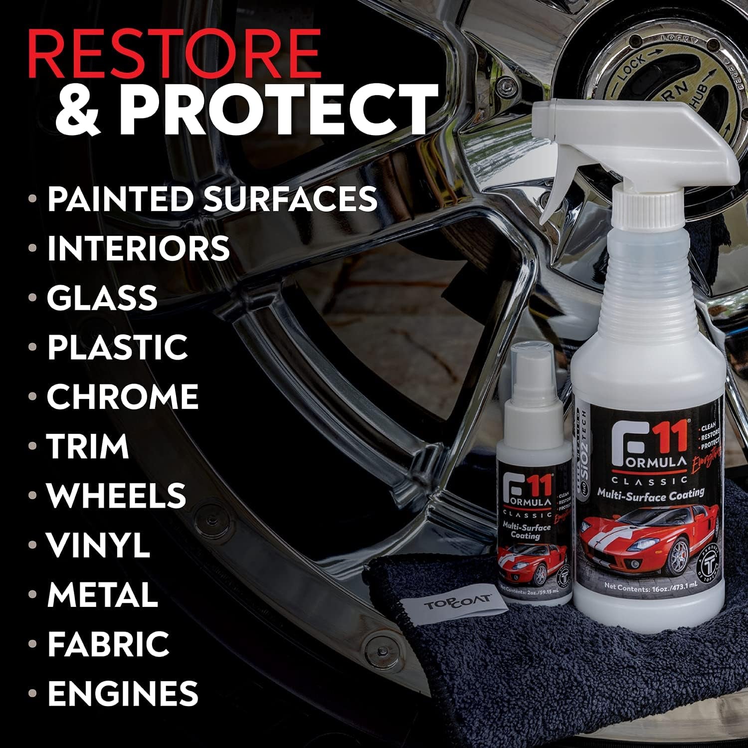 F11 Polish & Sealer for Cars, Motorcycles, Rvs and More – Water-Based Alternative to Ceramic Car Wax - 16 Oz F11 Top Coat Spray Bottle